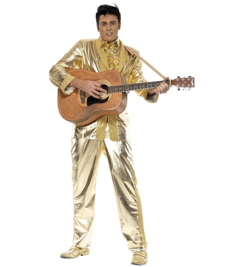 Pánský kostým Elvise - zlatý