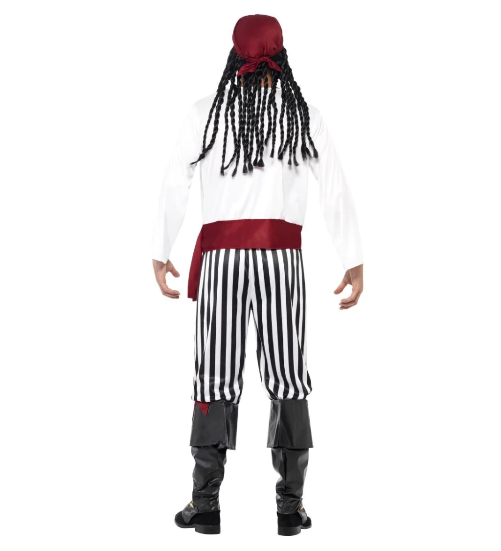 Pánský kostým - Pirát - pruhovaný