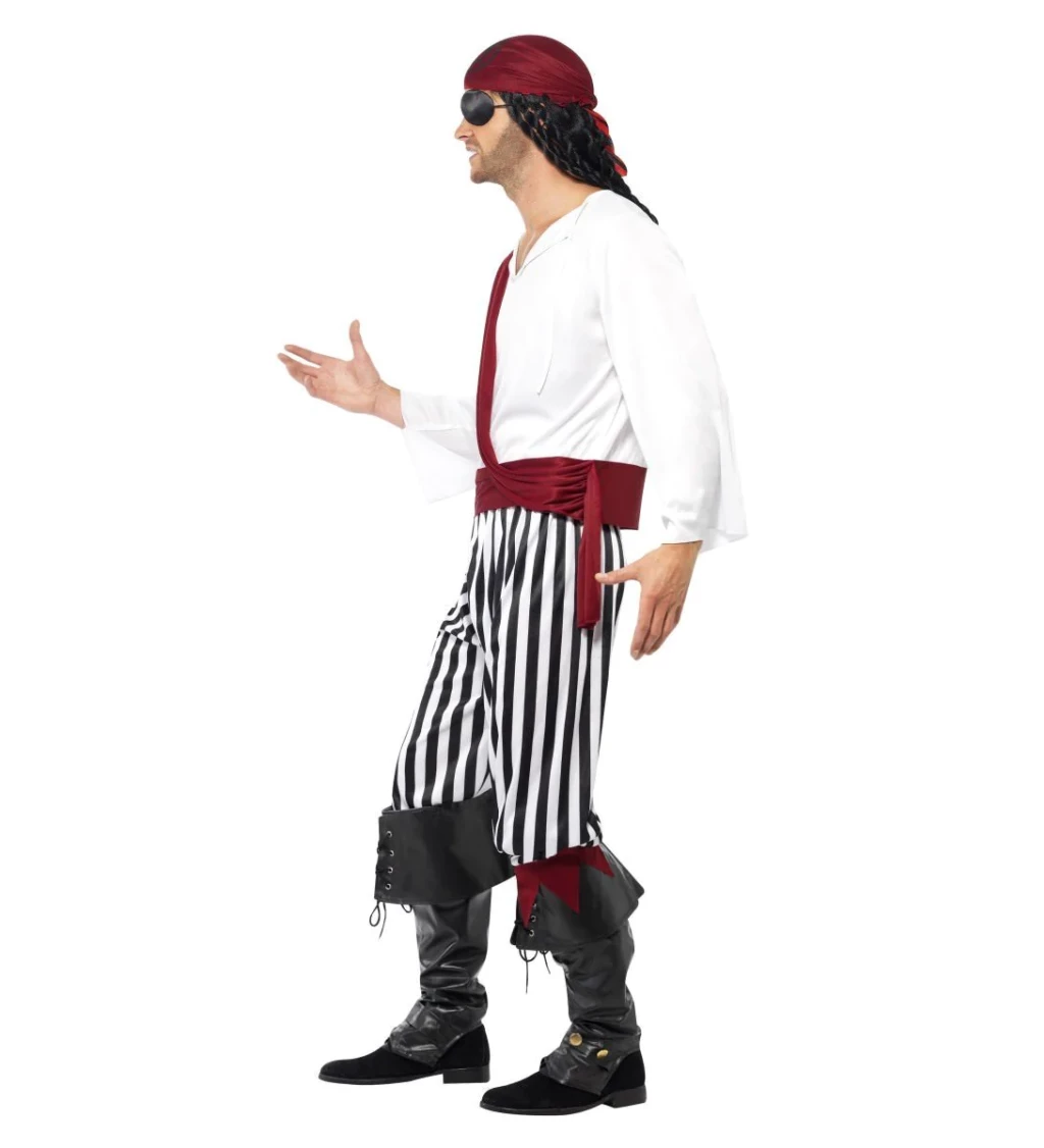 Pánský kostým - Pirát - pruhovaný
