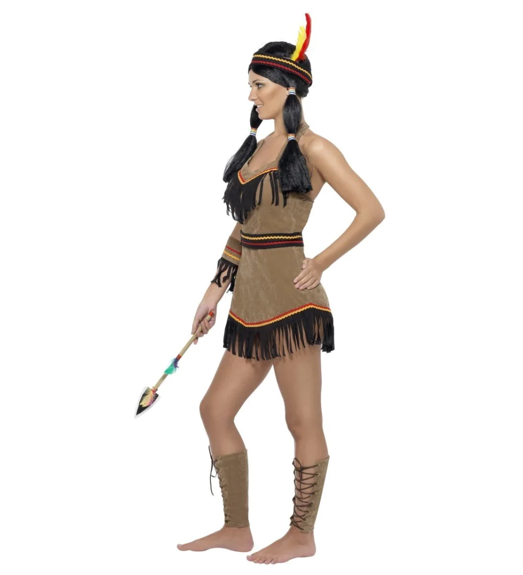 Dámský kostým - Indiánka - hnědý