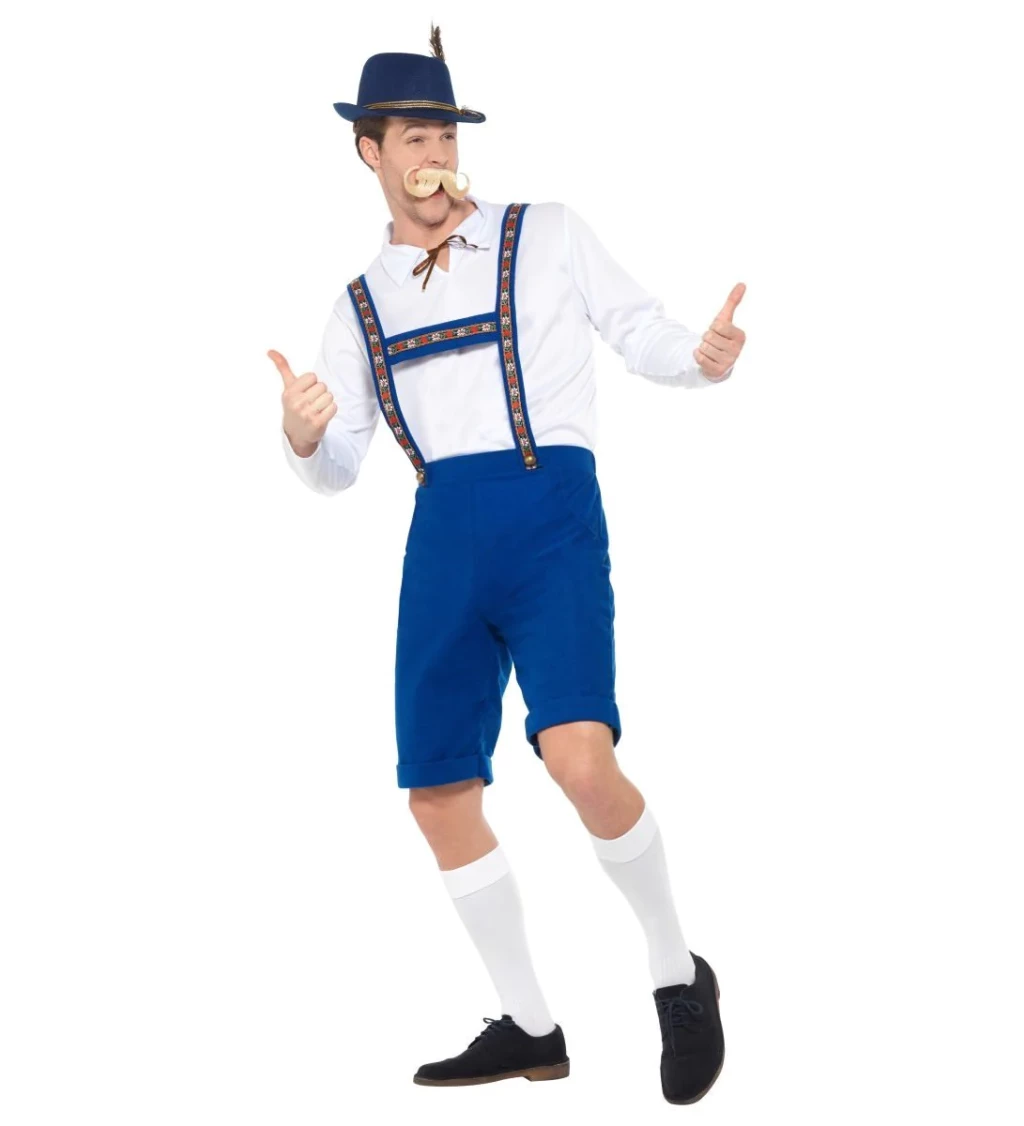 Pánský kostým - Bavorský - modré kalhoty