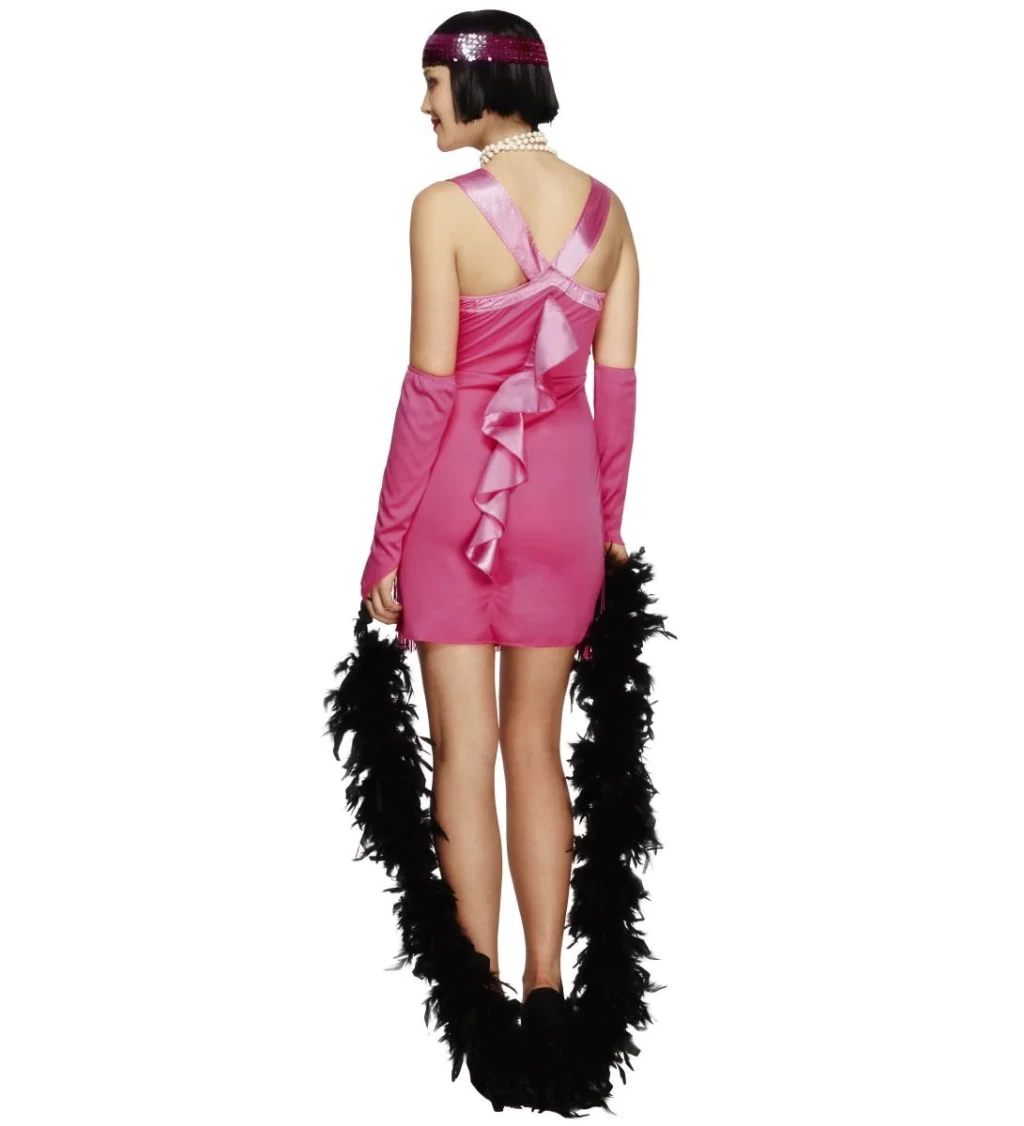 Dámský kostým - Sexy Charleston růžové šaty
