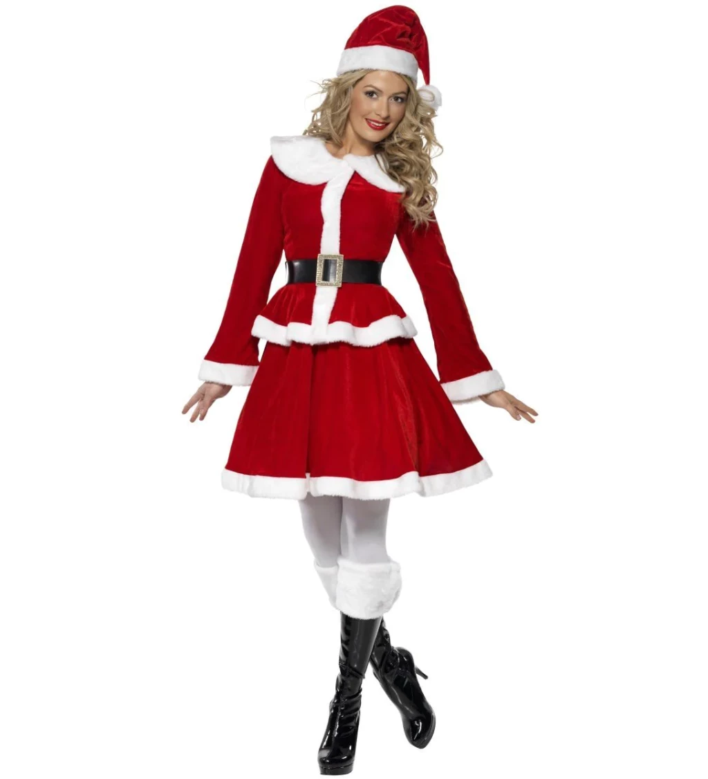 Dámský kostým - Miss Santa s rukávníkem
