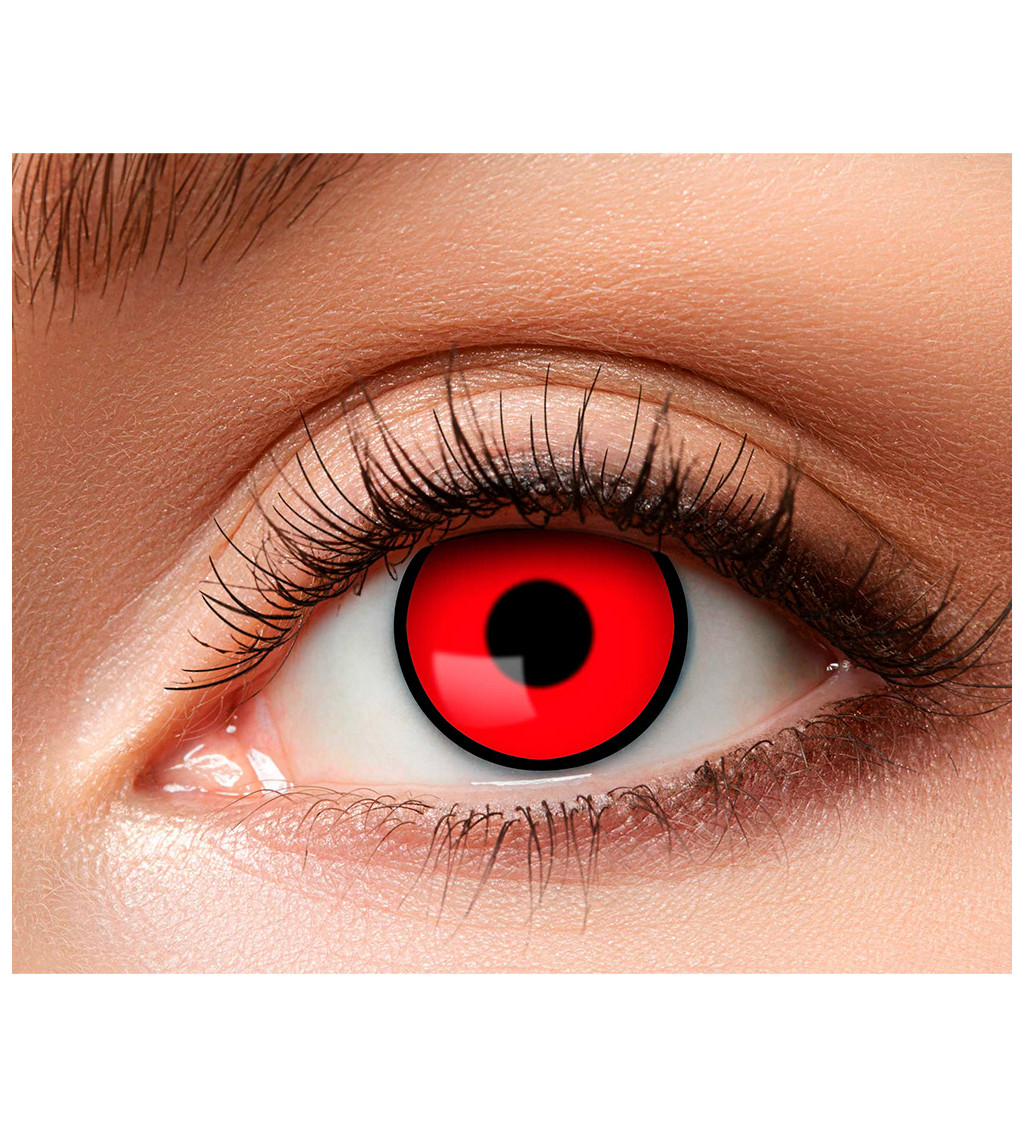 Kontaktní čočky - červené s černým lemováním