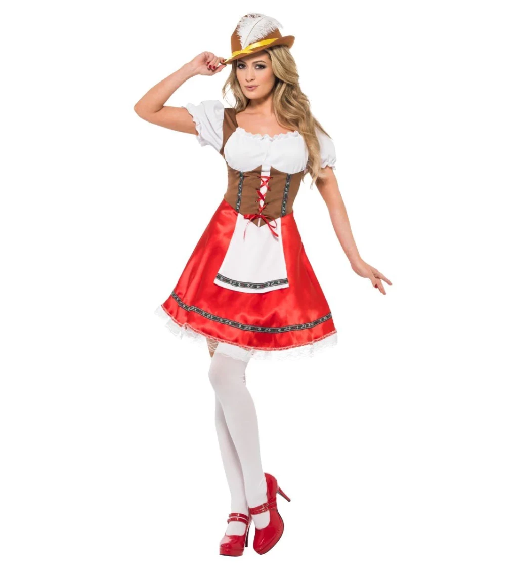 Dámský kostým - Oktoberfest - červený