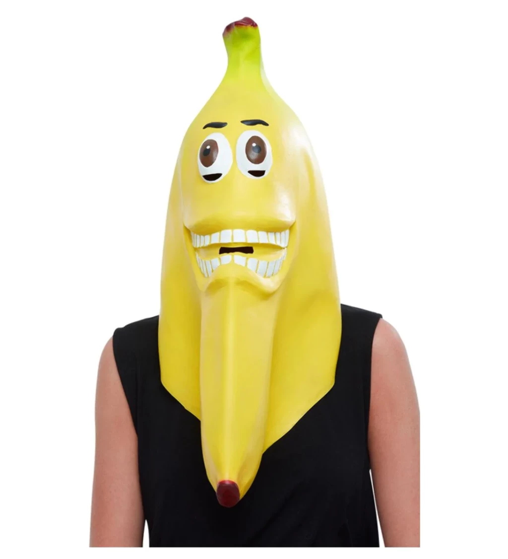 Banánová celohlavová latexová maska