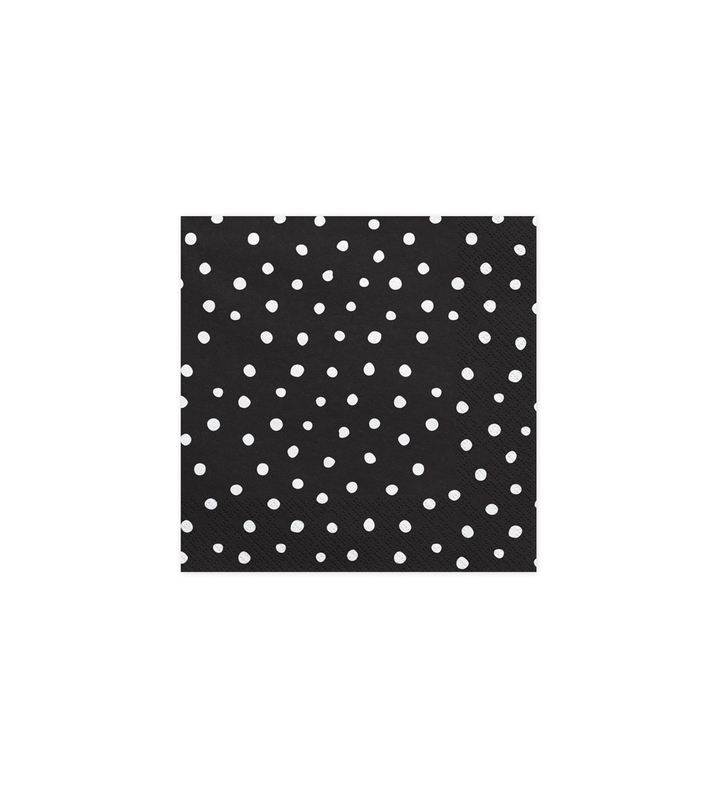Ubrousky - černé s puntíky