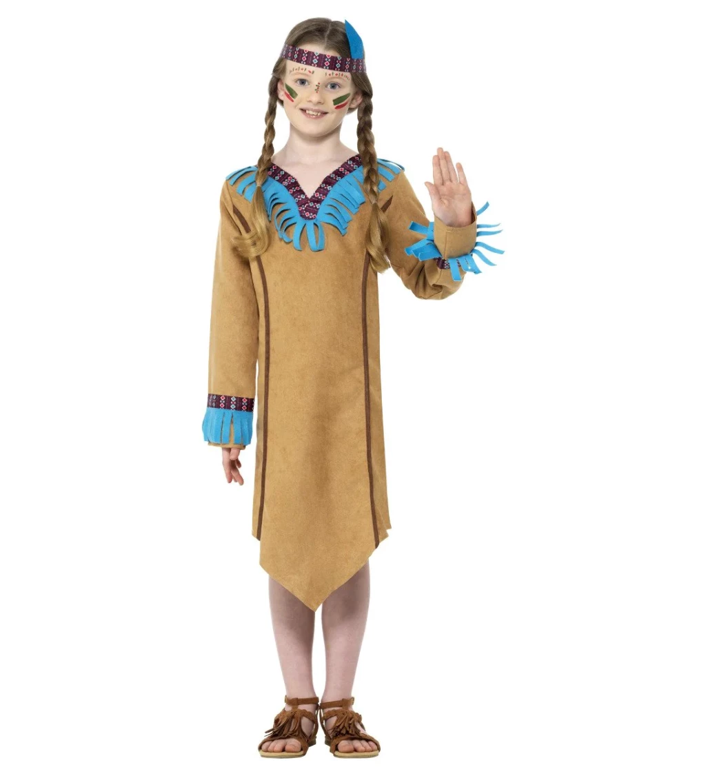 Dětský kostým - Hnědá indiánka