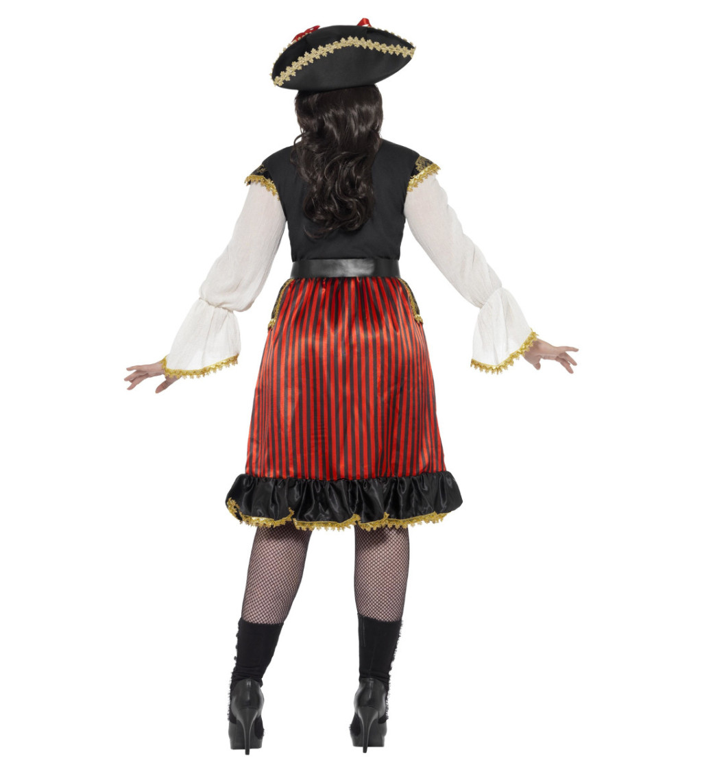 Dámský kostým - pirátka - červený