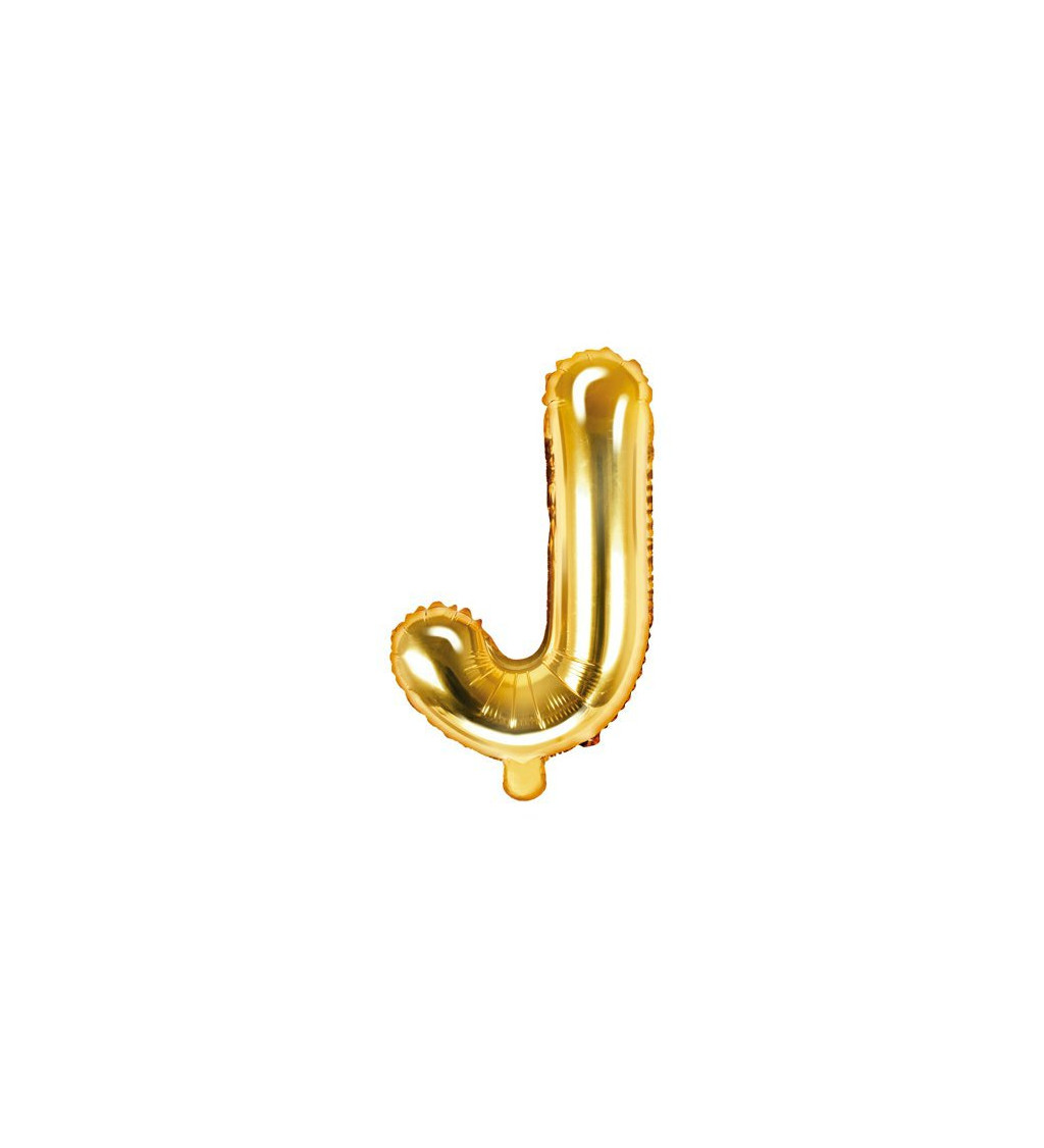 Mini balónek J - zlatý
