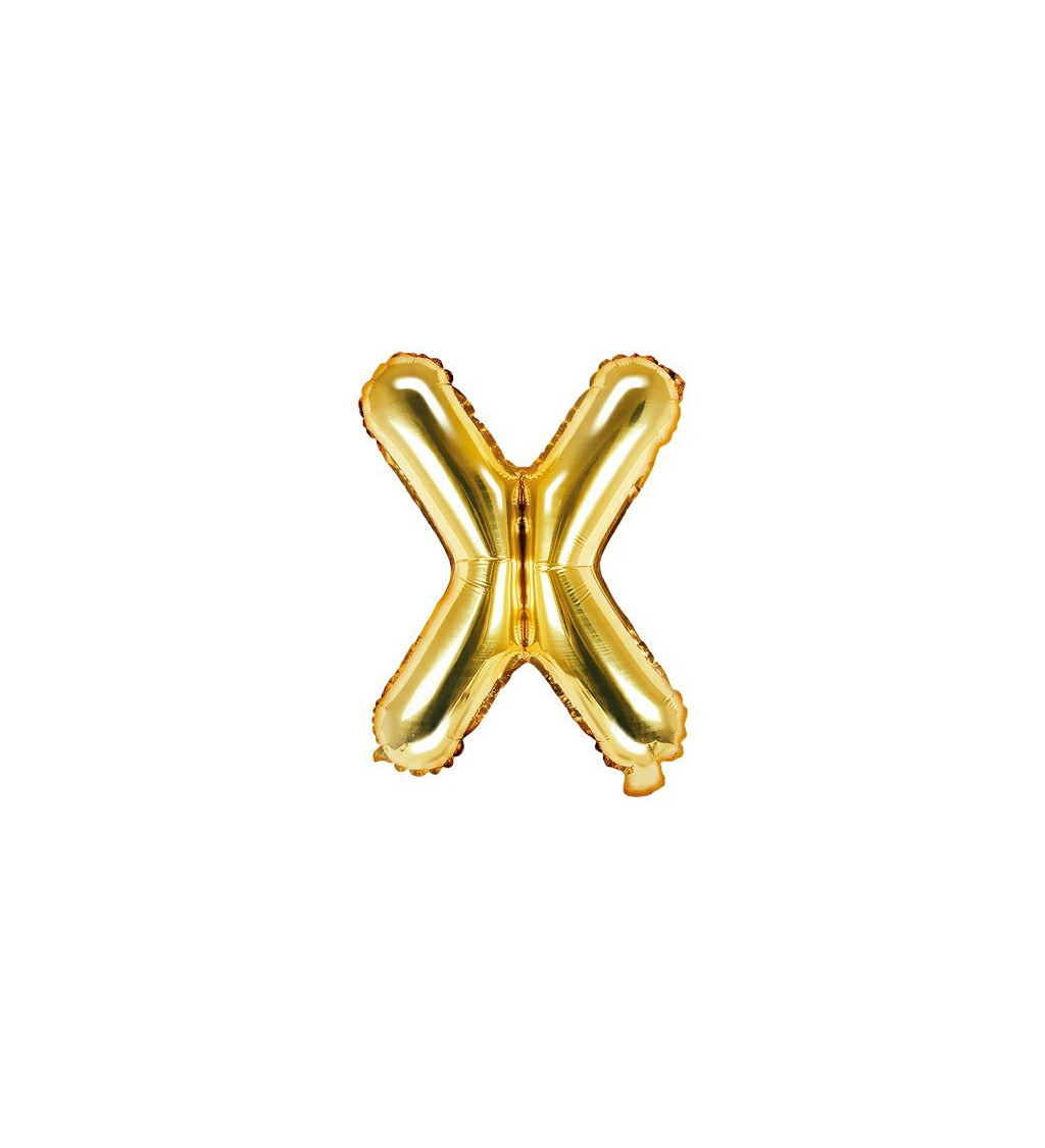 Mini balónek X - zlatý