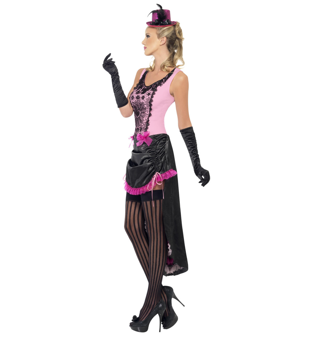 Dámský kostým - tanečnice Burlesque - růžovo-černý