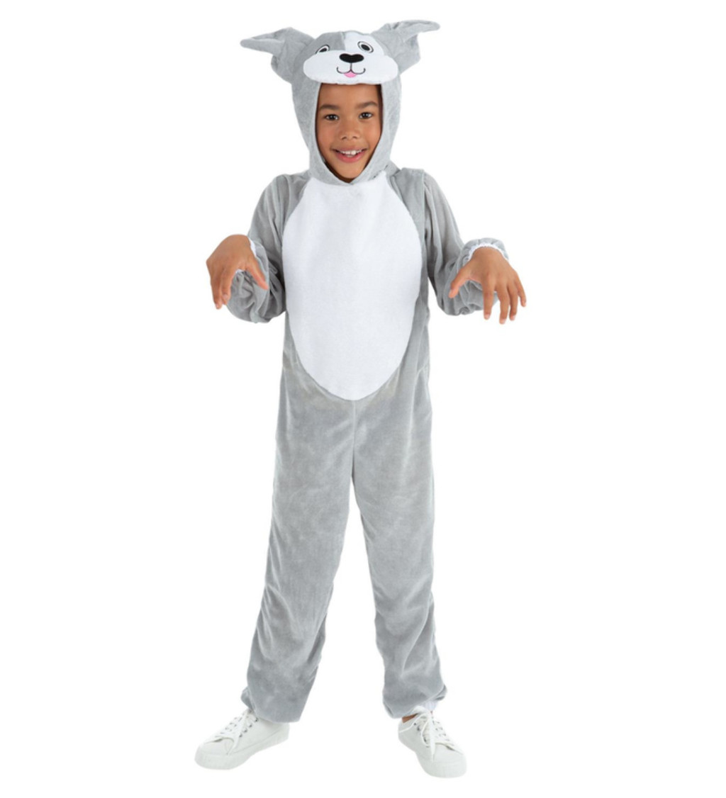 Dětský kostým psa - šedý