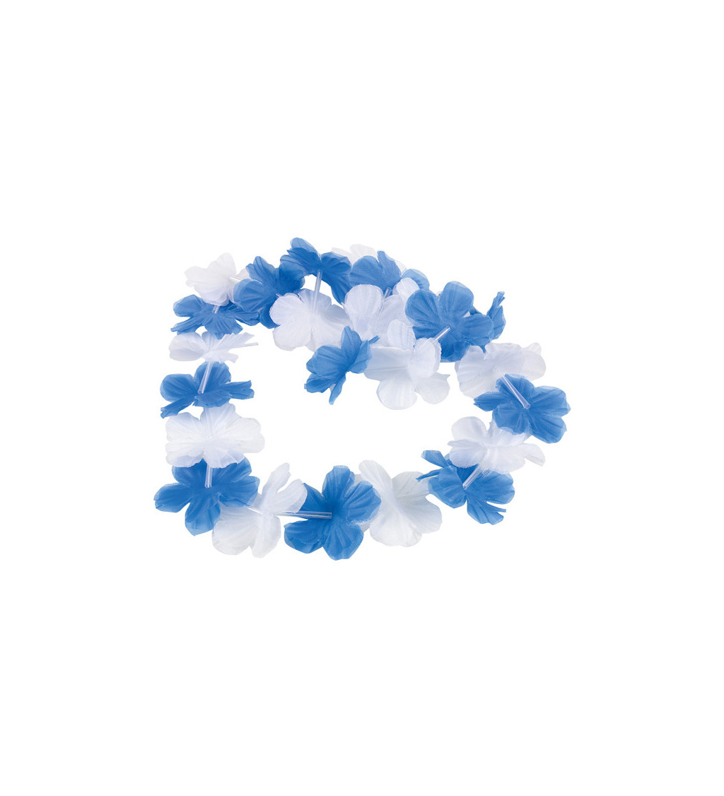 Modrý květinový havajský věnec