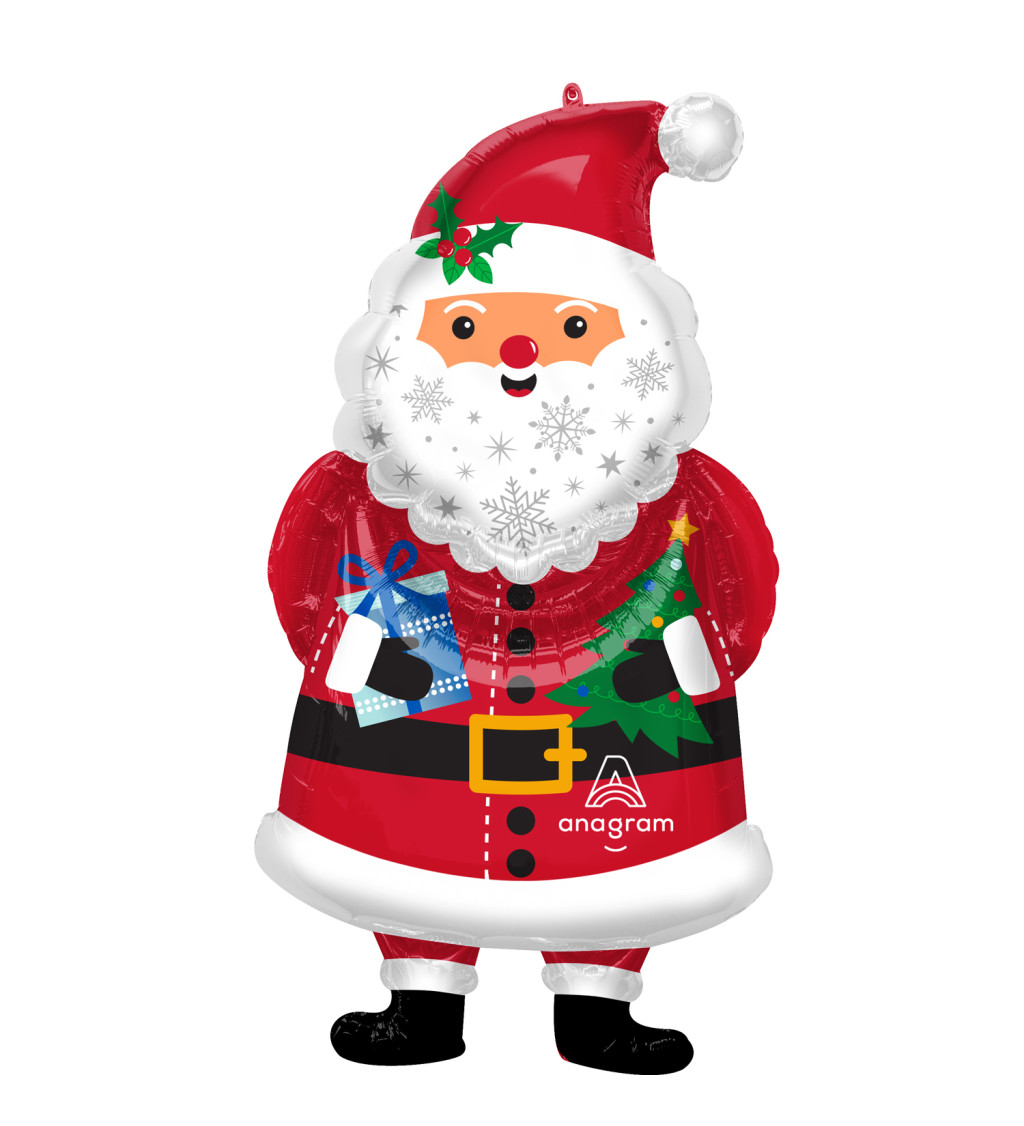 Fóliový balónek Santa Claus červený