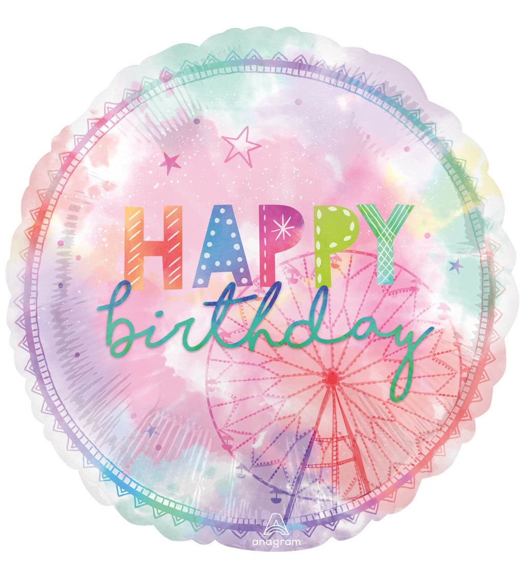 Fóliový balónek Happy B-day růžový 70 cm