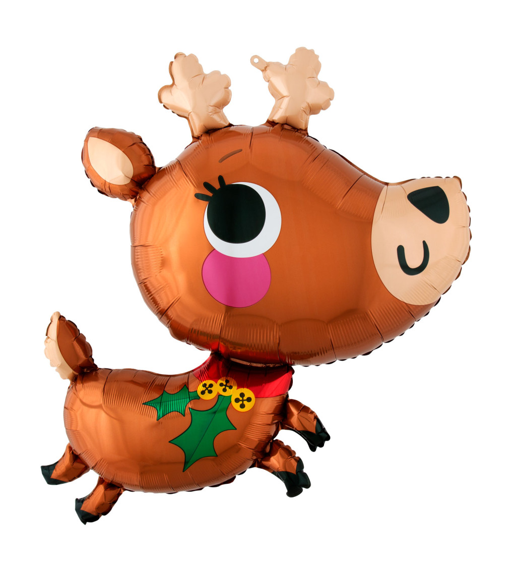 Fóliový balónek sob hnědý 76 cm