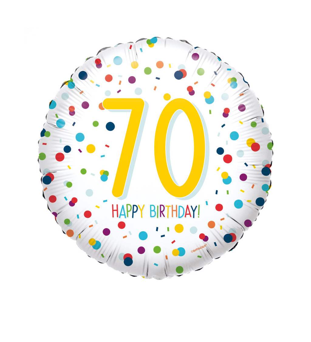 Foliový balónek číslo 70 barevný 40 cm