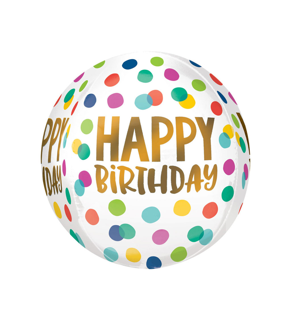 Happy Birthday balonek s puntíky