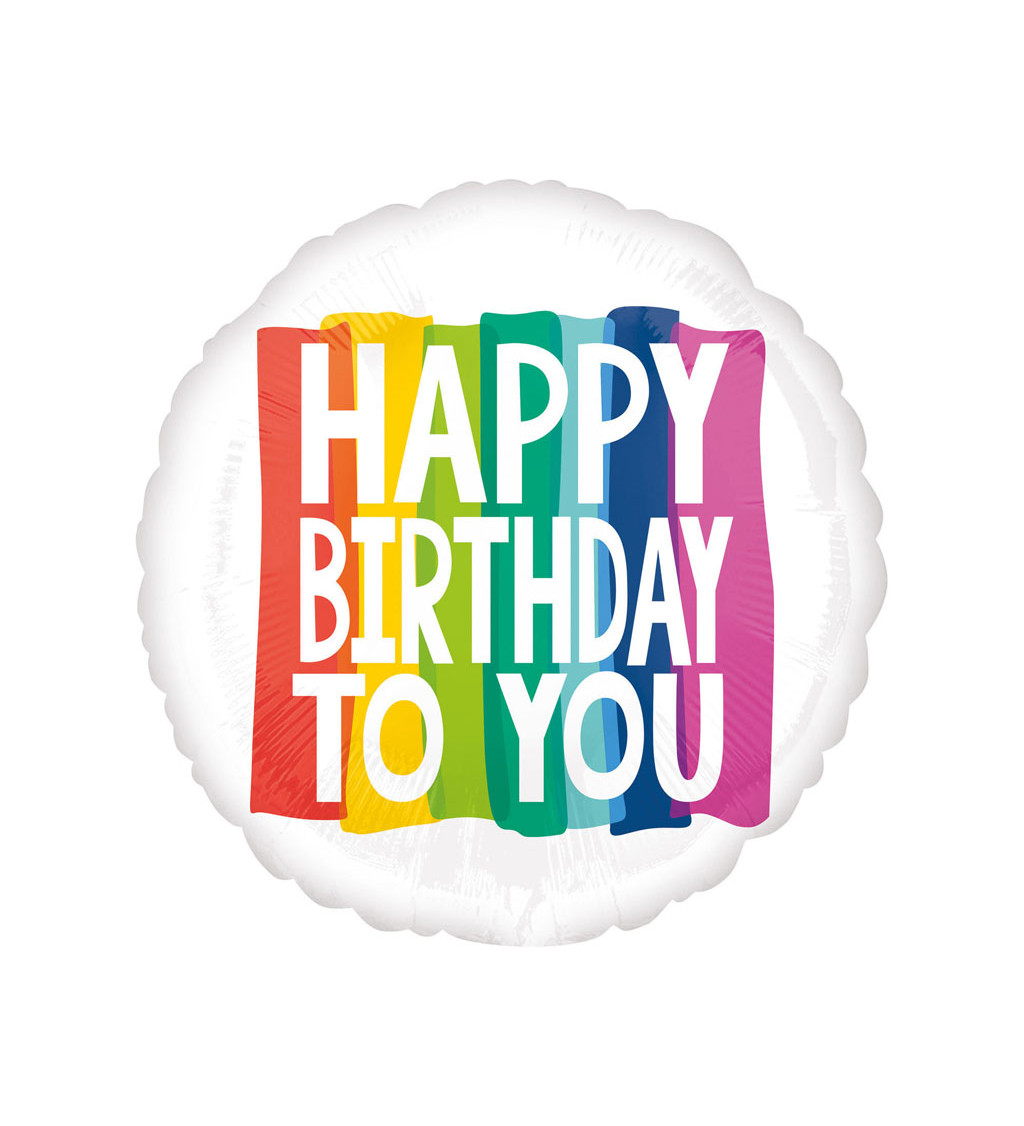 Fóliový balónek Hapy birthday to you duhový 70 cm
