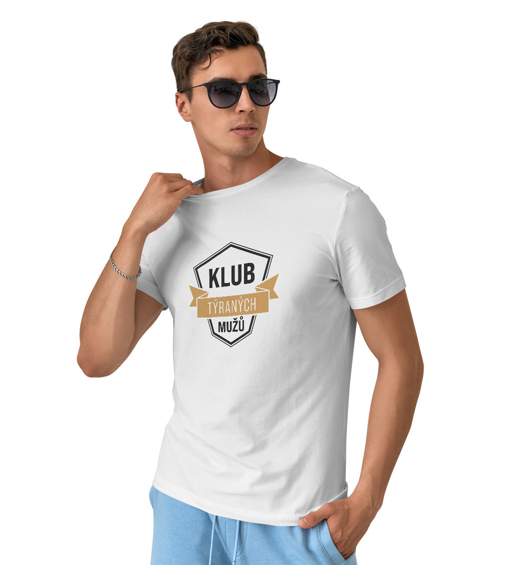 Pánské triko bílé - Klub týraných mužů
