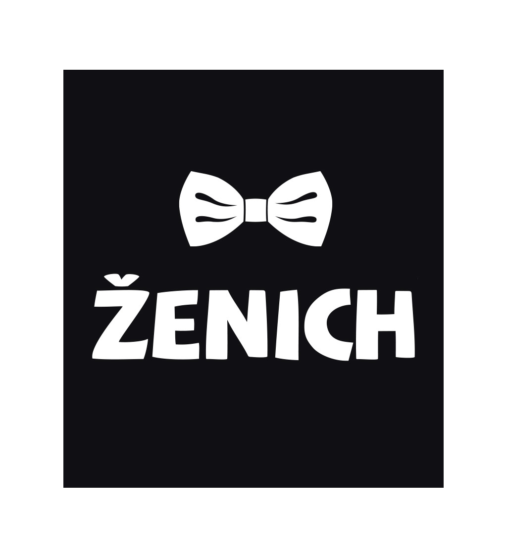 Černé tričko - Ženich motýlek