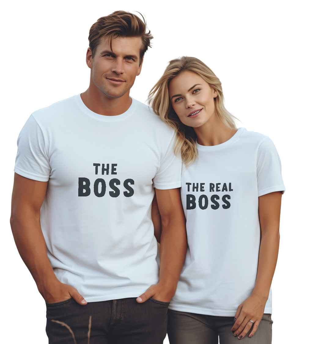Pánské triko bílé - The boss
