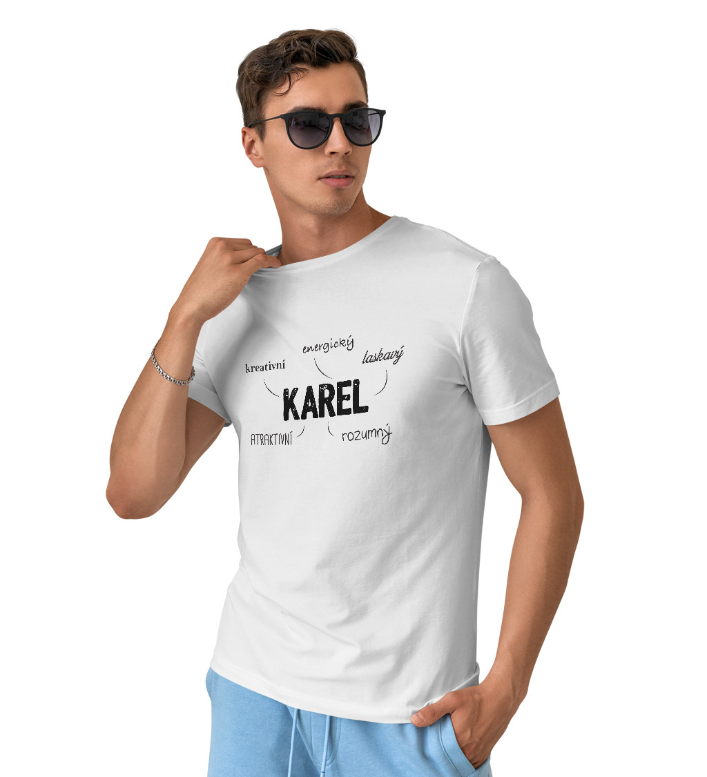 Pánské triko bílé - Karel