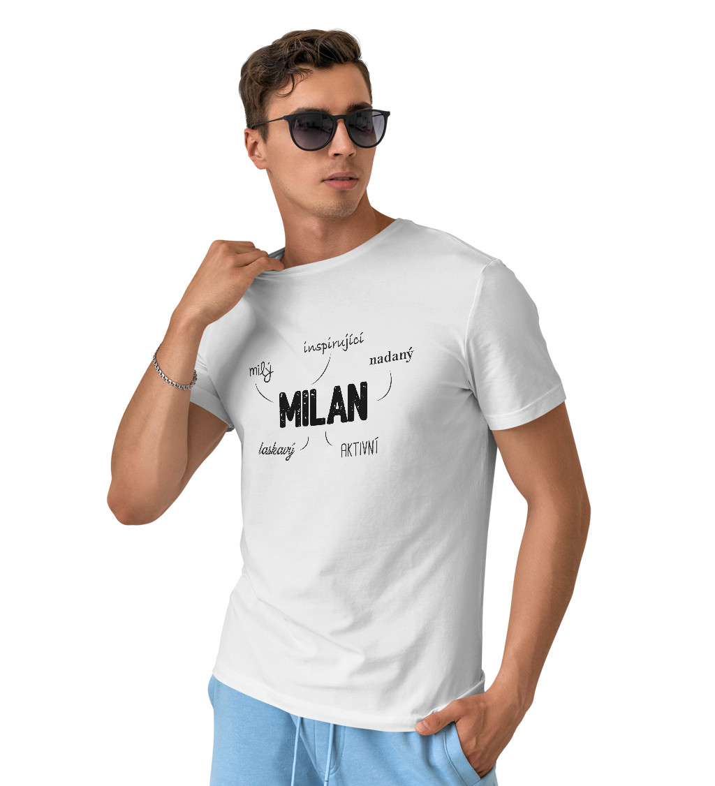 Pánské triko bílé - Milan