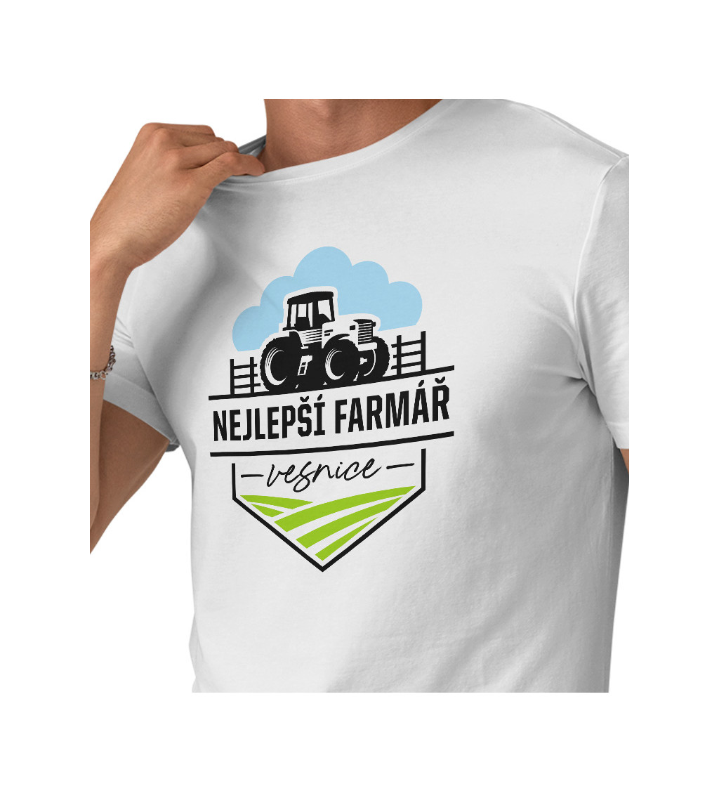 Pánské triko bílé - Nejlepší farmář