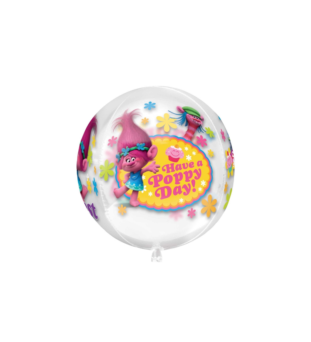 Fóliový balónek Trolové průhledný 40 cm