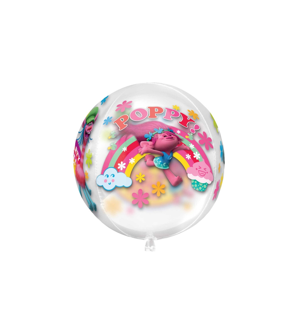 Fóliový balónek Trolové průhledný 40 cm