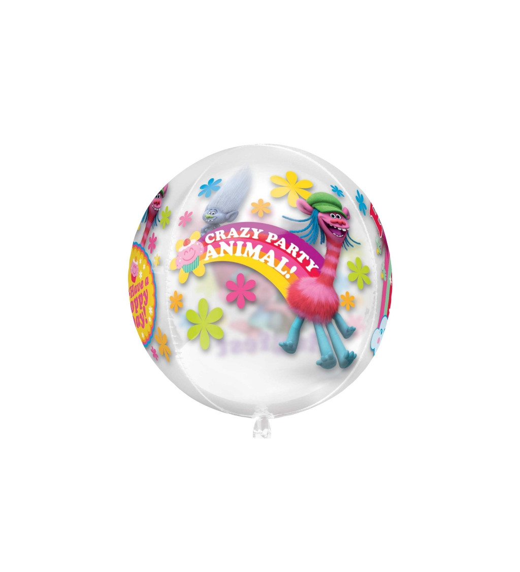 Fóliový balónek Trolls průhledný