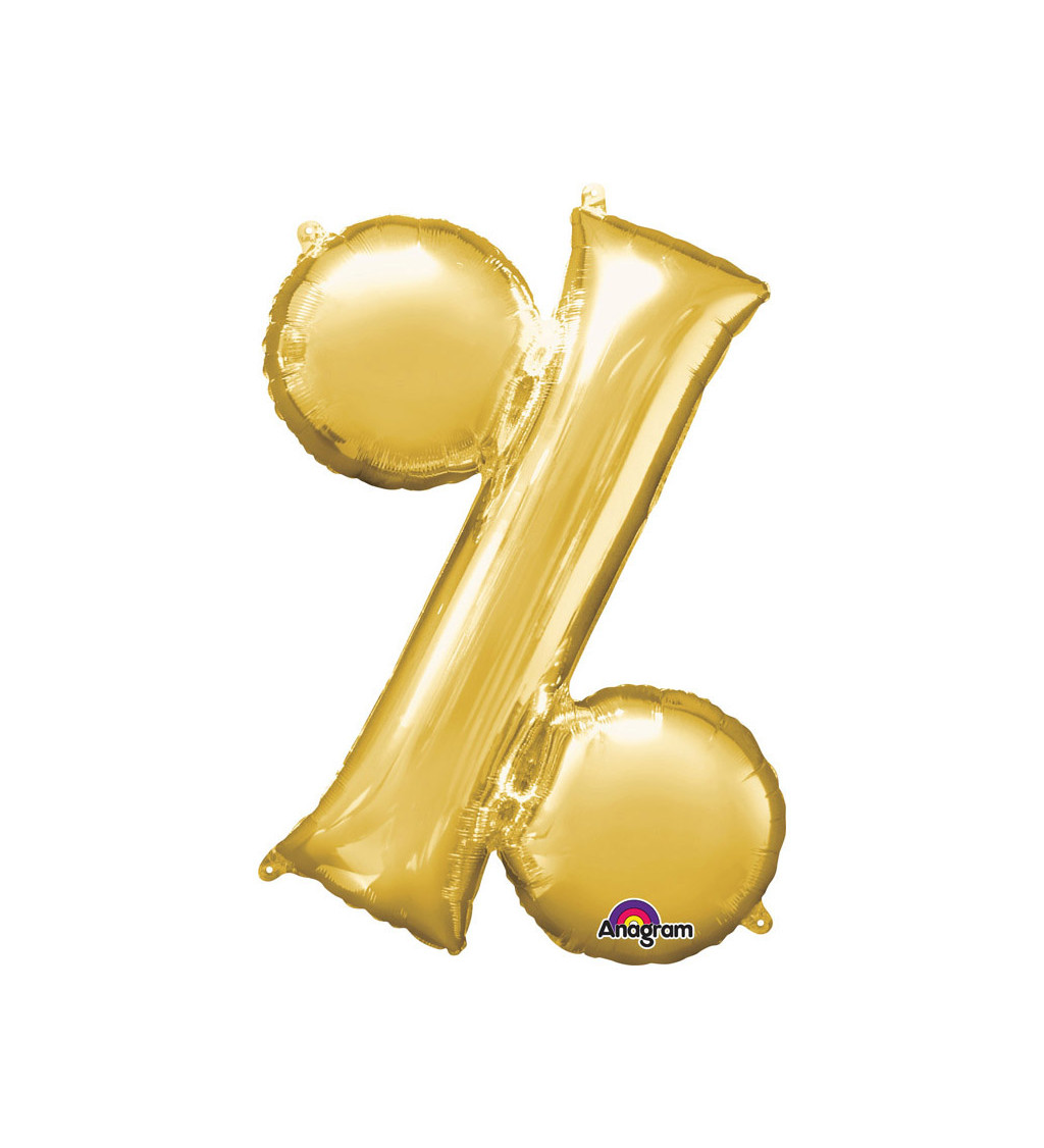 Foliový balónek procento zlaté 40 cm