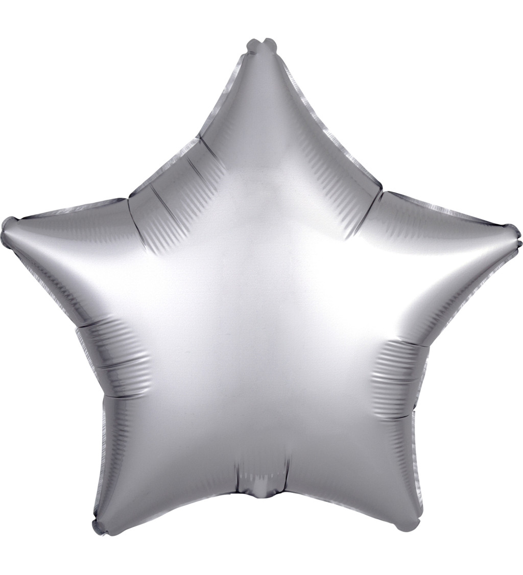 Fóliový balónek - hvězda stříbrná