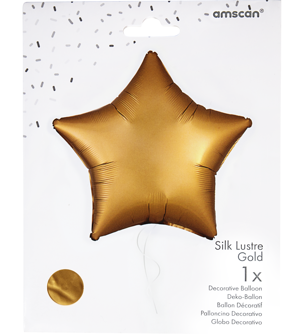Fóliový balónek hvězda zlatá 40 cm