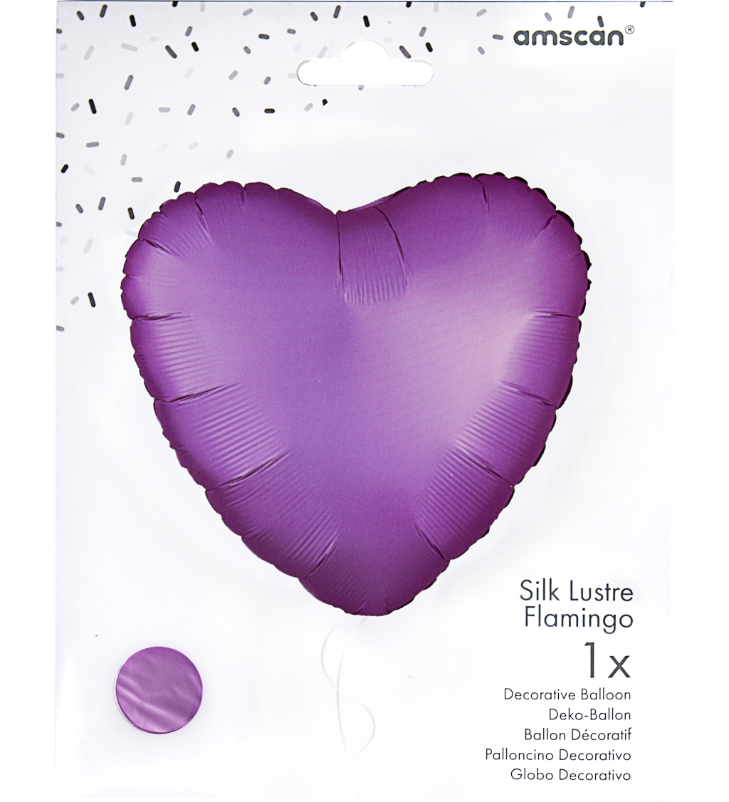 Fóliový balónek srdce růžovofialové 40 cm