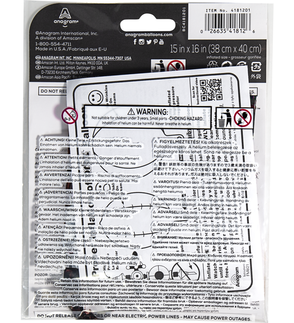 Fóliový balónek Happy Birthday konfety stříbrný 40 cm