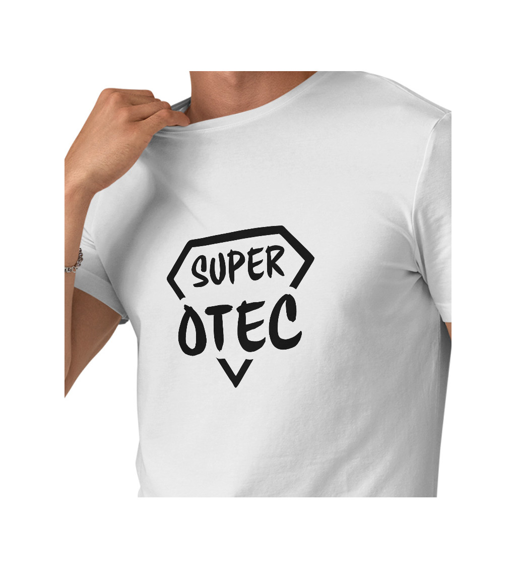 Pánské bílé triko Super otec