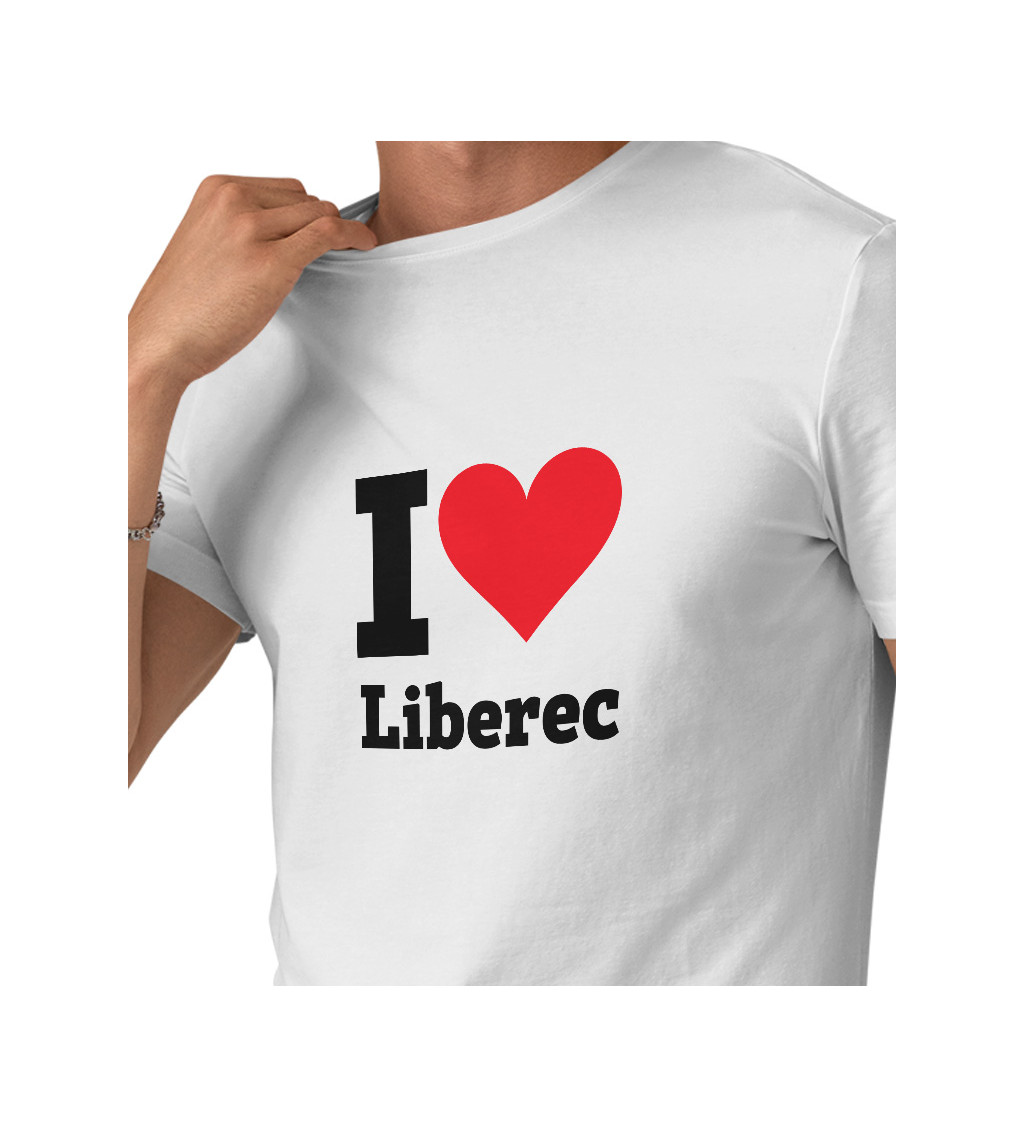 Pánské triko bílé - I love Liberec