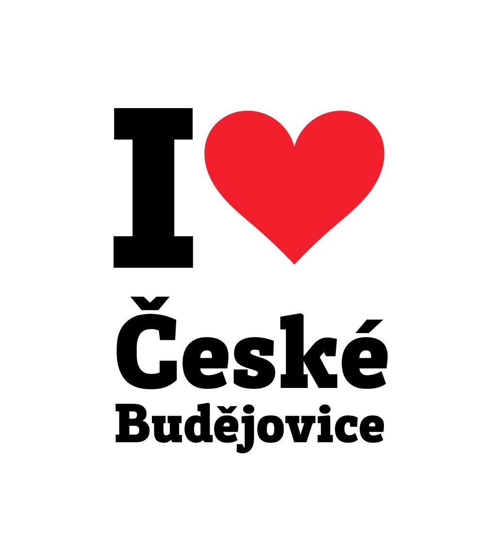 Pánské triko bílé - I love České Budějovice