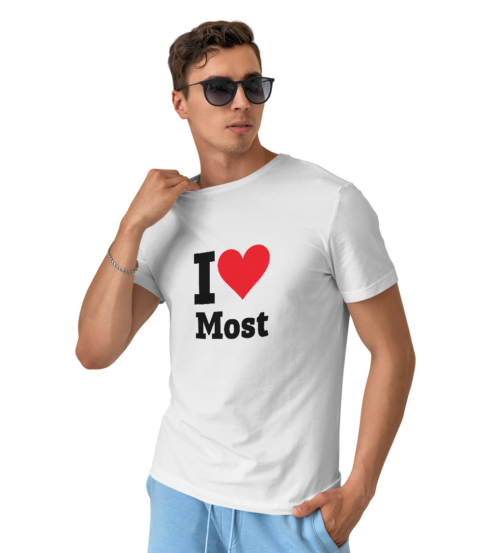 Pánské triko bílé - I love Most