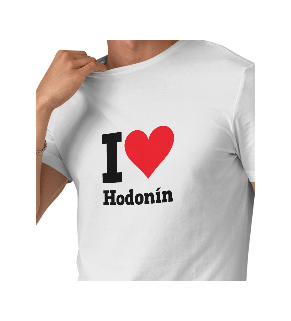 Pánské triko bílé - I love Hodonín