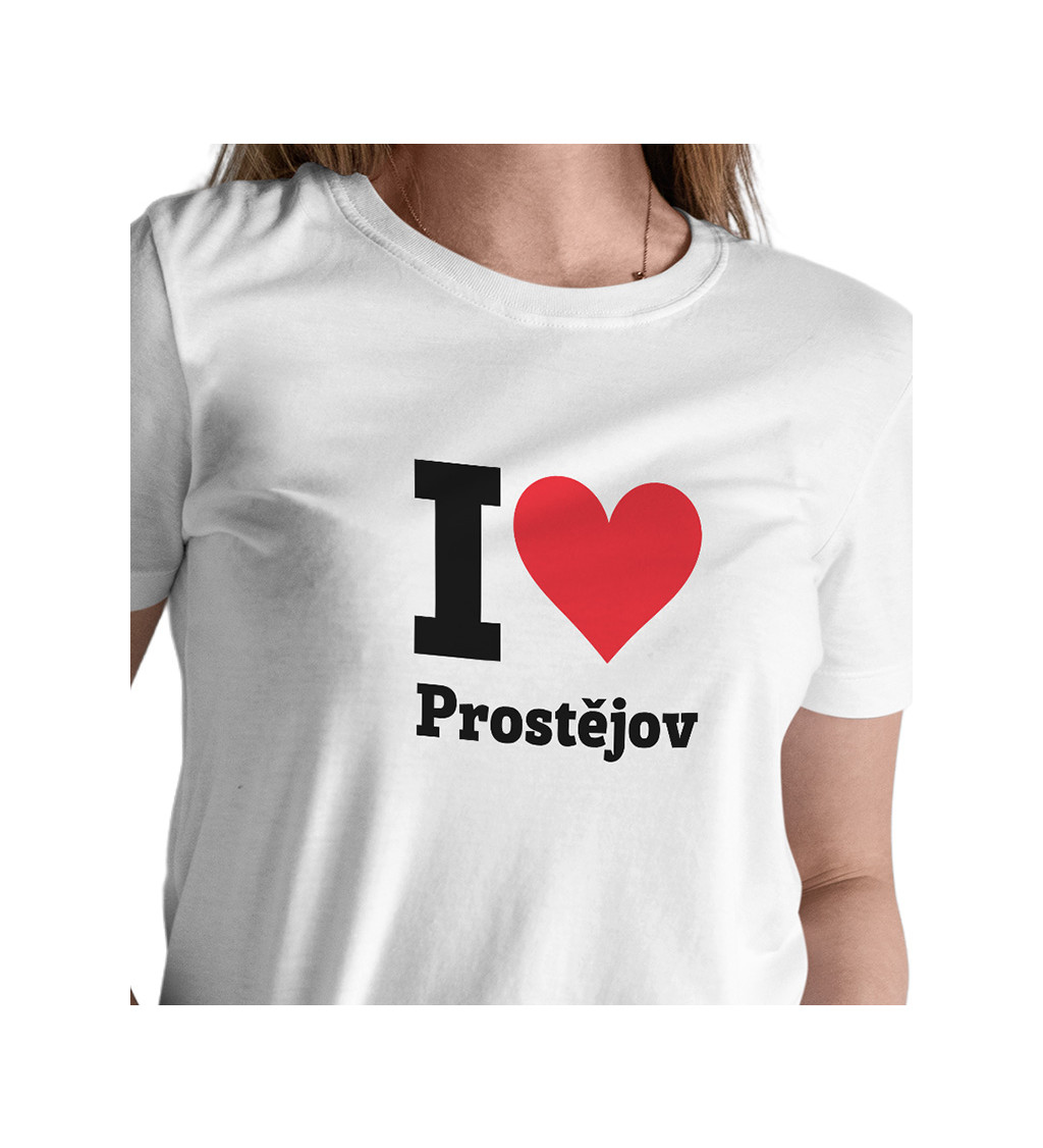 Dámské triko bílé - I love Prostějov