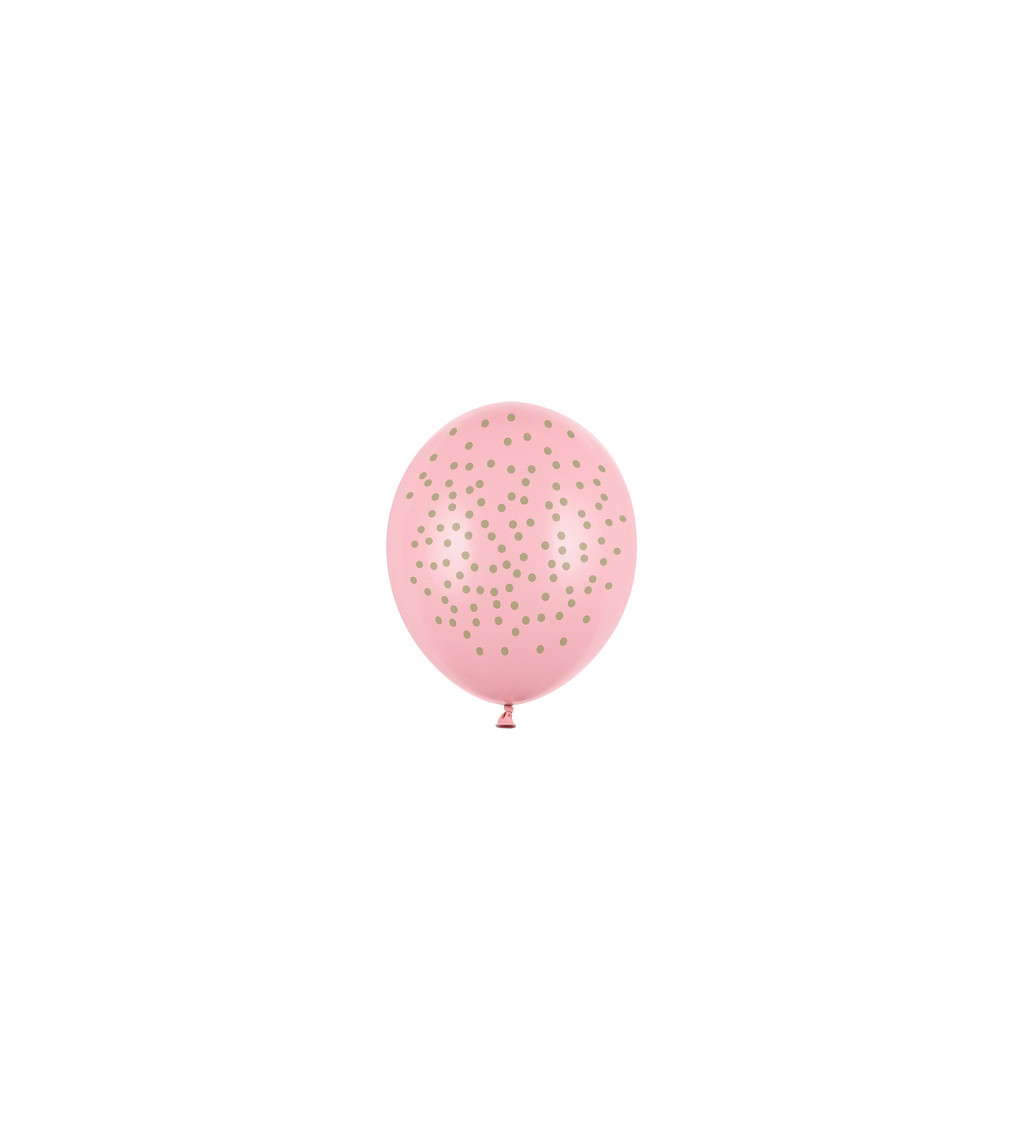 Růžové balónky - stříbrné puntíky