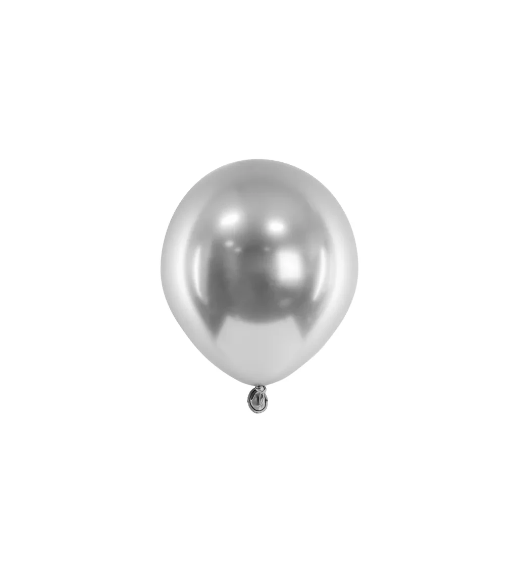 Stříbrný latexový balón - lesklý