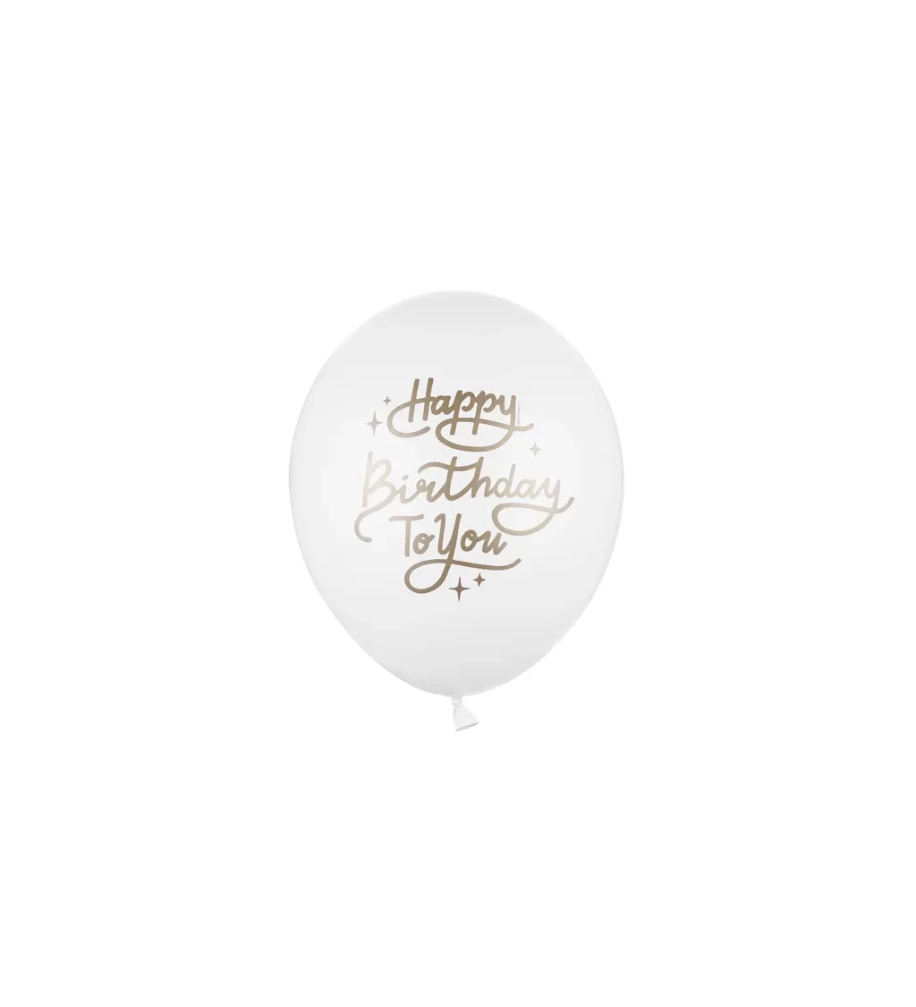 Balónky bílé - Happy Birthday