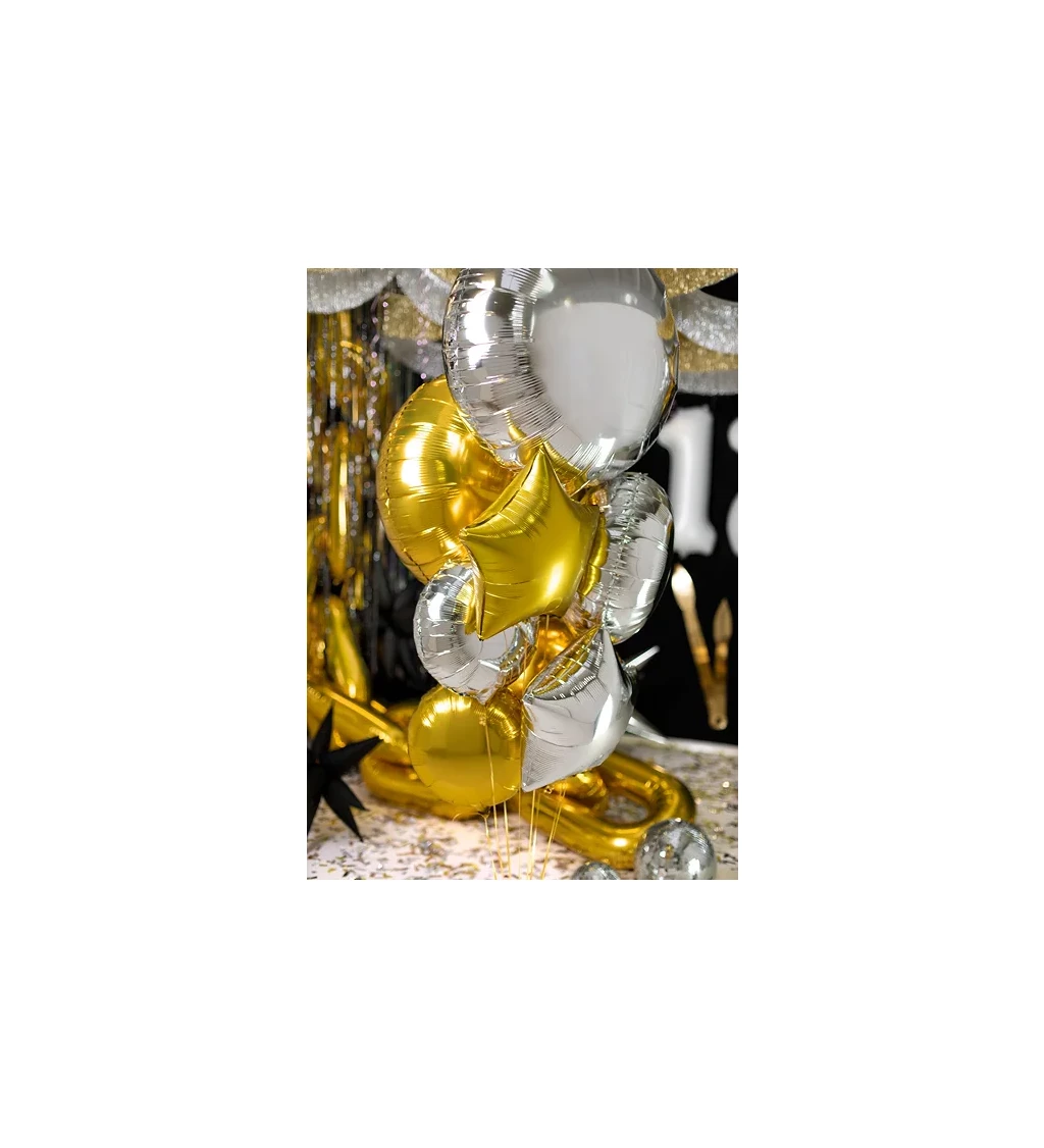 Fóliový balónek stříbrný 45 cm