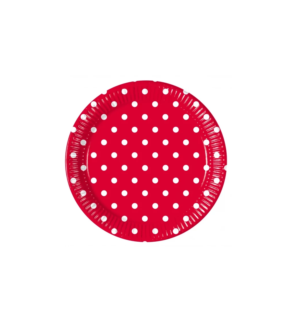 Puntíkaté červené talíře
