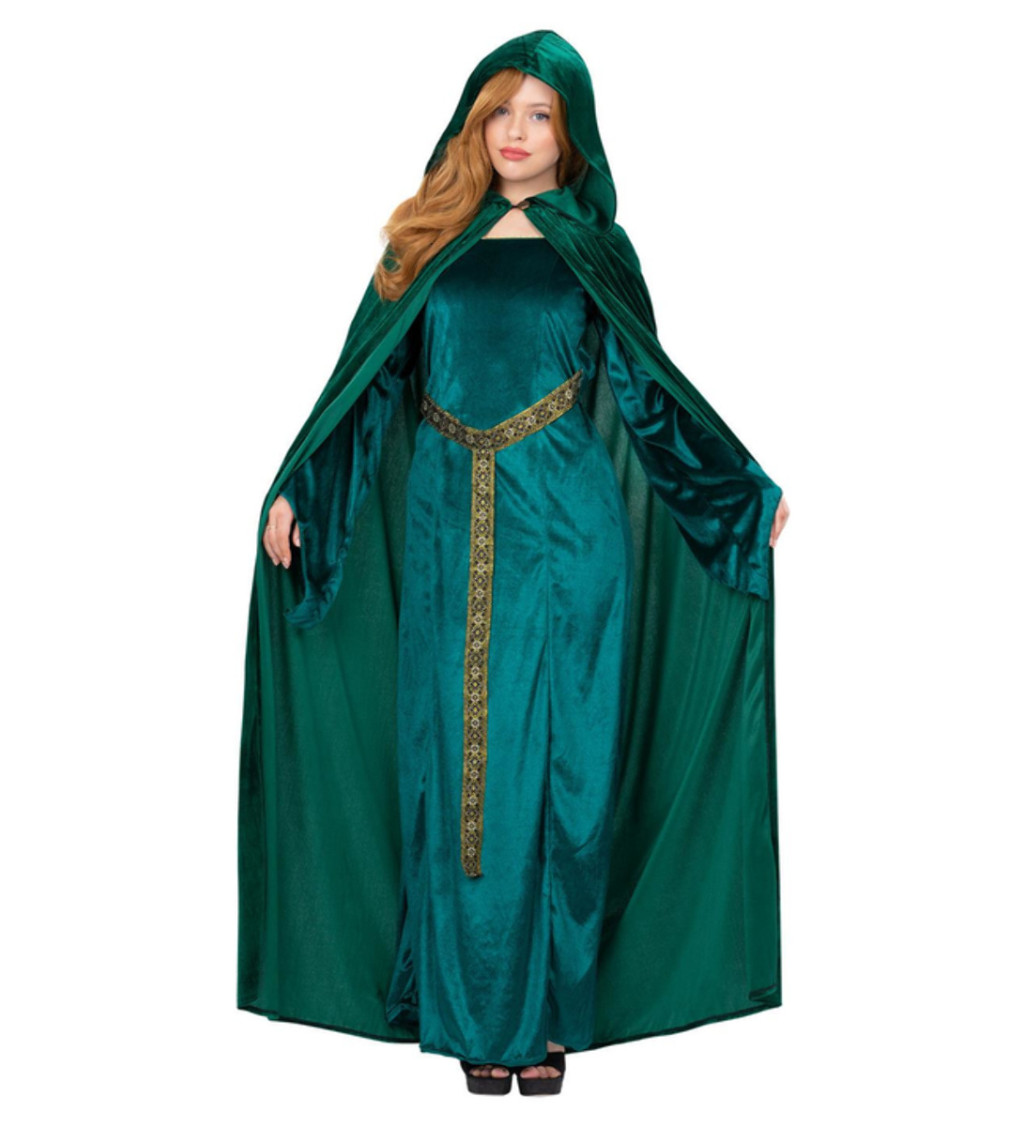 Luxusní plášť, smaragdově zelený, pro dospělé